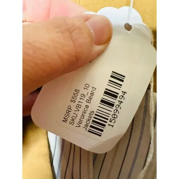 VERONICA BEARD Camel Tan Amika Vest Linen Blend Double Breasted Vest Size 10 - Picture 10 of 16